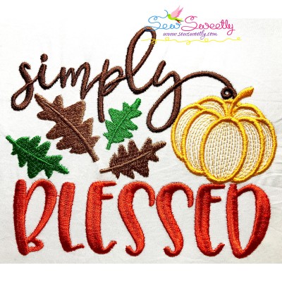 Simply Blessed-2 Lettering Embroidery Design Pattern-1