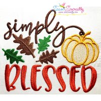 Simply Blessed-2 Lettering Embroidery Design Pattern