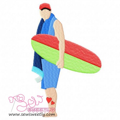 Ready For Surfing Embroidery Design- 1