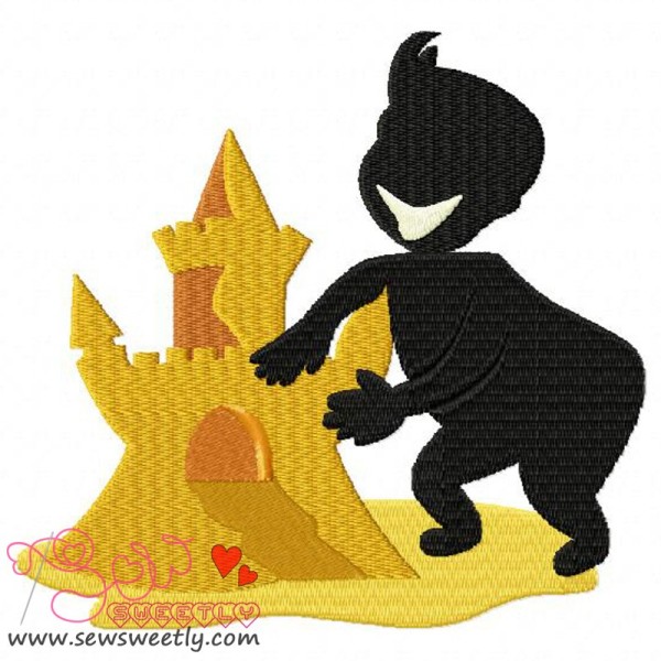 Sand Castle Embroidery Design Pattern-1