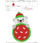 Peeking Polar Bear With Cookie Embroidery Design Pattern-3