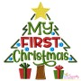 My First Christmas Lettering Embroidery Design Pattern-3