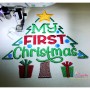 My First Christmas Lettering Embroidery Design Pattern-2