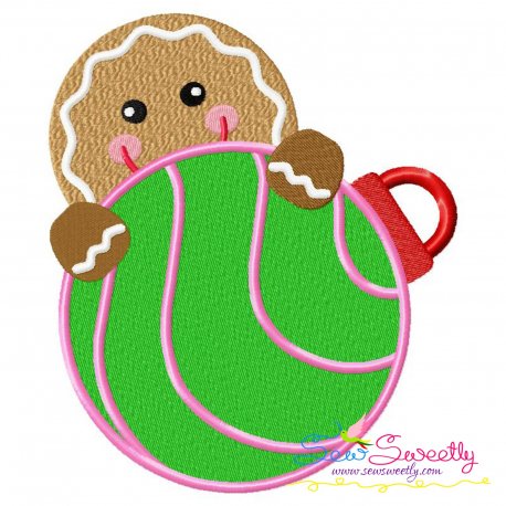 Gingerbread Peeker Embroidery Design Pattern