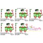 Snowman Wagon Peeker Embroidery Design Pattern-4