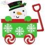 Snowman Wagon Peeker Embroidery Design Pattern-3