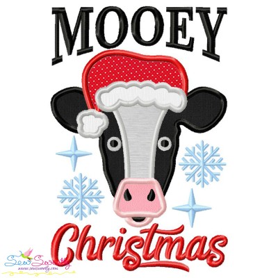 Mooey Christmas Cow Applique Design Pattern-1