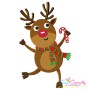 Dancing Reindeer With Candy Cane Embroidery Design Pattern-2