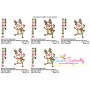 Dancing Reindeer With Candy Cane Applique Design Pattern-2