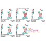 Christmas Mermaid Drink Applique Design Pattern-2