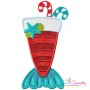 Christmas Mermaid Drink Applique Design Pattern-1