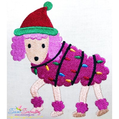 Christmas Poodle Dog Embroidery Design Pattern-1