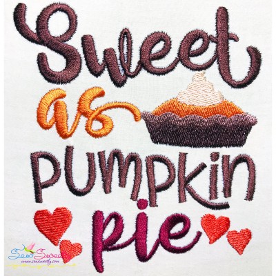 Sweeter Than Pie Lettering Embroidery Design Pattern-1