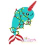Christmas Narwhal Whale Embroidery Design Pattern-3