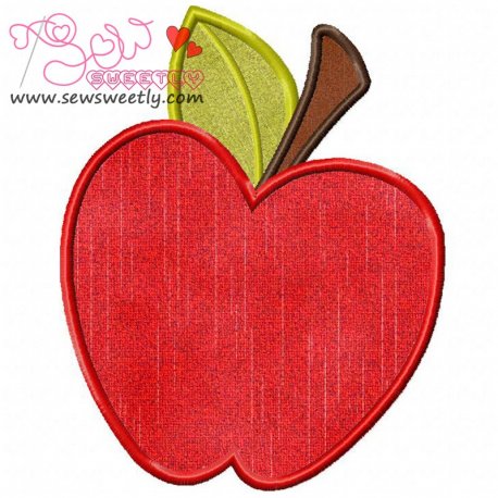Red Apple Applique Design- 1