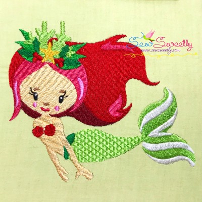 Christmas Mermaid-4 Embroidery Design Pattern-1