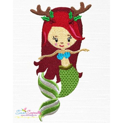 Christmas Mermaid-3 Embroidery Design Pattern-1