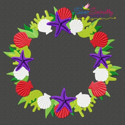 Christmas Ocean Wreath Embroidery Design Pattern-1