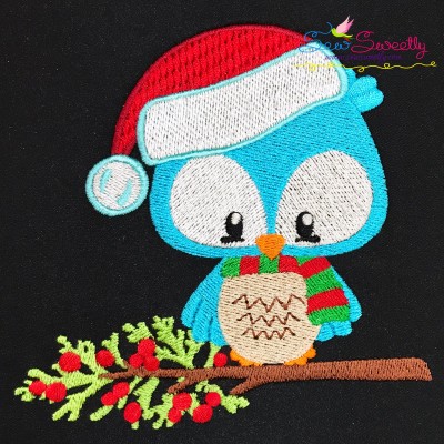 Woodland Christmas Owl Embroidery Design Pattern-1
