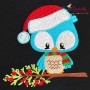 Woodland Christmas Owl Embroidery Design Pattern-1