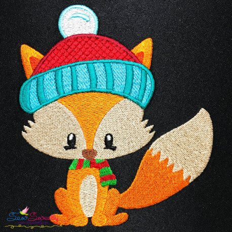 Woodland Christmas Fox Embroidery Design Pattern