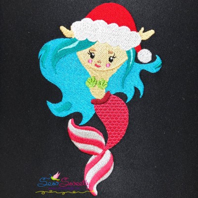 Christmas Mermaid-2 Embroidery Design Pattern-1