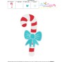 Candy Cane Bow Embroidery Design Pattern-3
