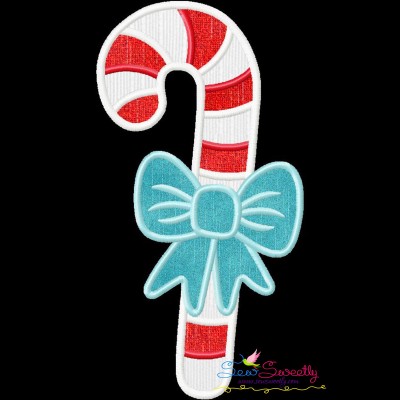 Candy Cane Bow Applique Design Pattern-1