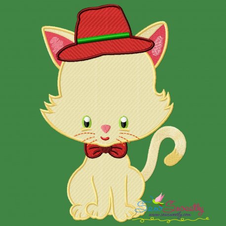 Christmas Kitty Boy Embroidery Design Pattern-1