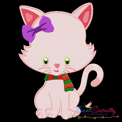 Christmas Kitty Girl Embroidery Design Pattern-1