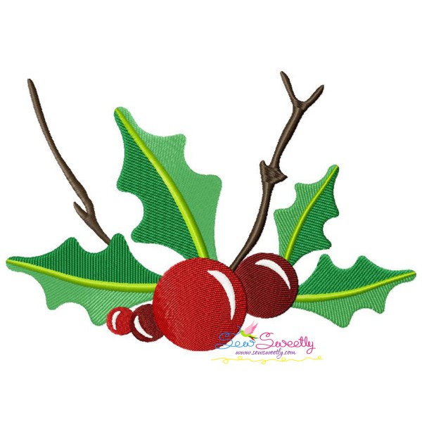 Christmas Holly Leaves-4 Embroidery Design Pattern-1
