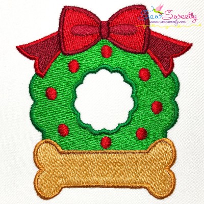 Christmas Wreath Bone Embroidery Design Pattern-1