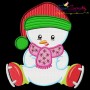 Christmas Ice Skating Little Snowman-4 Embroidery Design Pattern-1