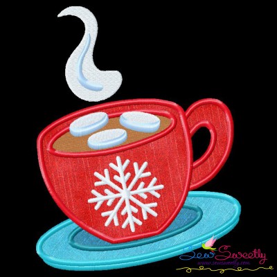 Christmas Coffee Cup Applique Design Pattern-1