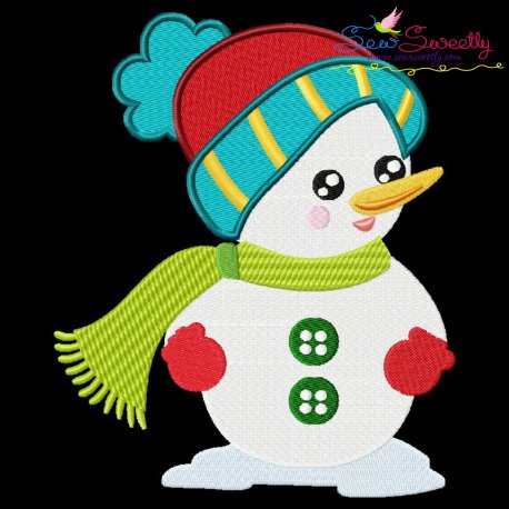 Cute Christmas Snowman-1 Embroidery Design Pattern