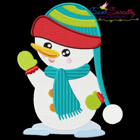 Cute Christmas Snowman-2 Embroidery Design Pattern-1