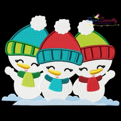 Christmas Snowman Kids Embroidery Design Pattern-1