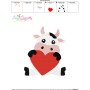 Valentine Cow Embroidery Design Pattern-3