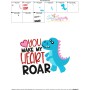 You Make My Heart Roar Dinosaur Valentine Embroidery Design Pattern-3