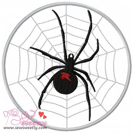 Black Widow on Web Embroidery Design Pattern-1