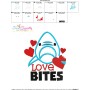 Shark Love Bites Valentine Lettering Applique Design Pattern-3