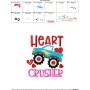 Heart Crusher Monster Truck Valentine Lettering Embroidery Design Pattern-3