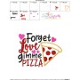 Forget Love Gimme Pizza Valentine Lettering Applique Design Pattern-3