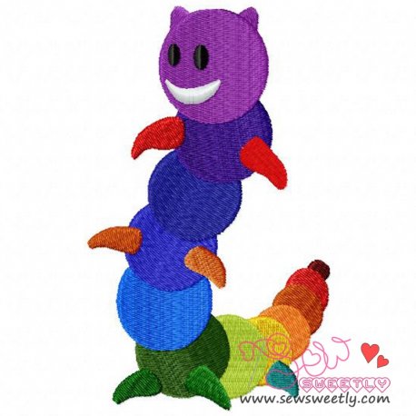 Rainbow Caterpillar Embroidery Design Pattern-1