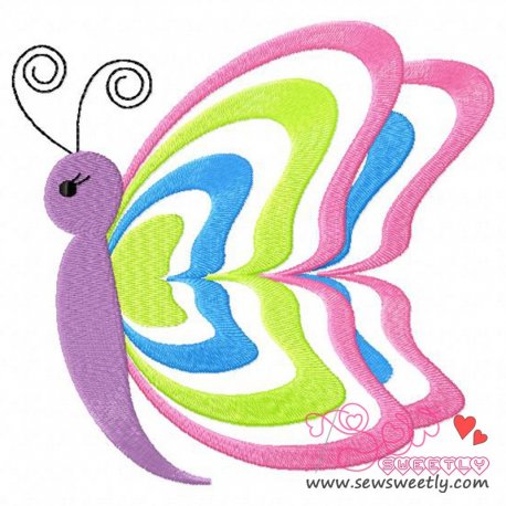 Colorful Butterfly Embroidery Design Pattern-1