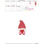 Gnome Valentine Love Ornament ITH Embroidery Design Pattern-3