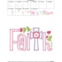 Faith Floral Cross Lettering Applique Design Pattern-3