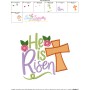 He Is Risen Cross Lettering Embroidery Design Pattern-3