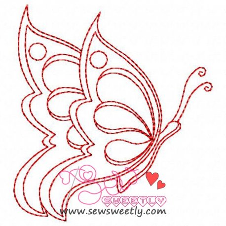 Redwork Butterfly Embroidery Design Pattern-1
