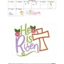 He Is Risen Cross Lettering Applique Design Pattern-3